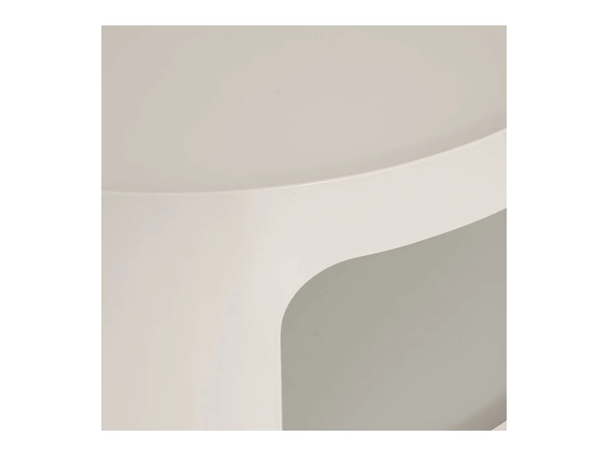 Table d'appoint, table basse ronde en acier blanc- Diamètre 32,5 x Hauteur 45 cm