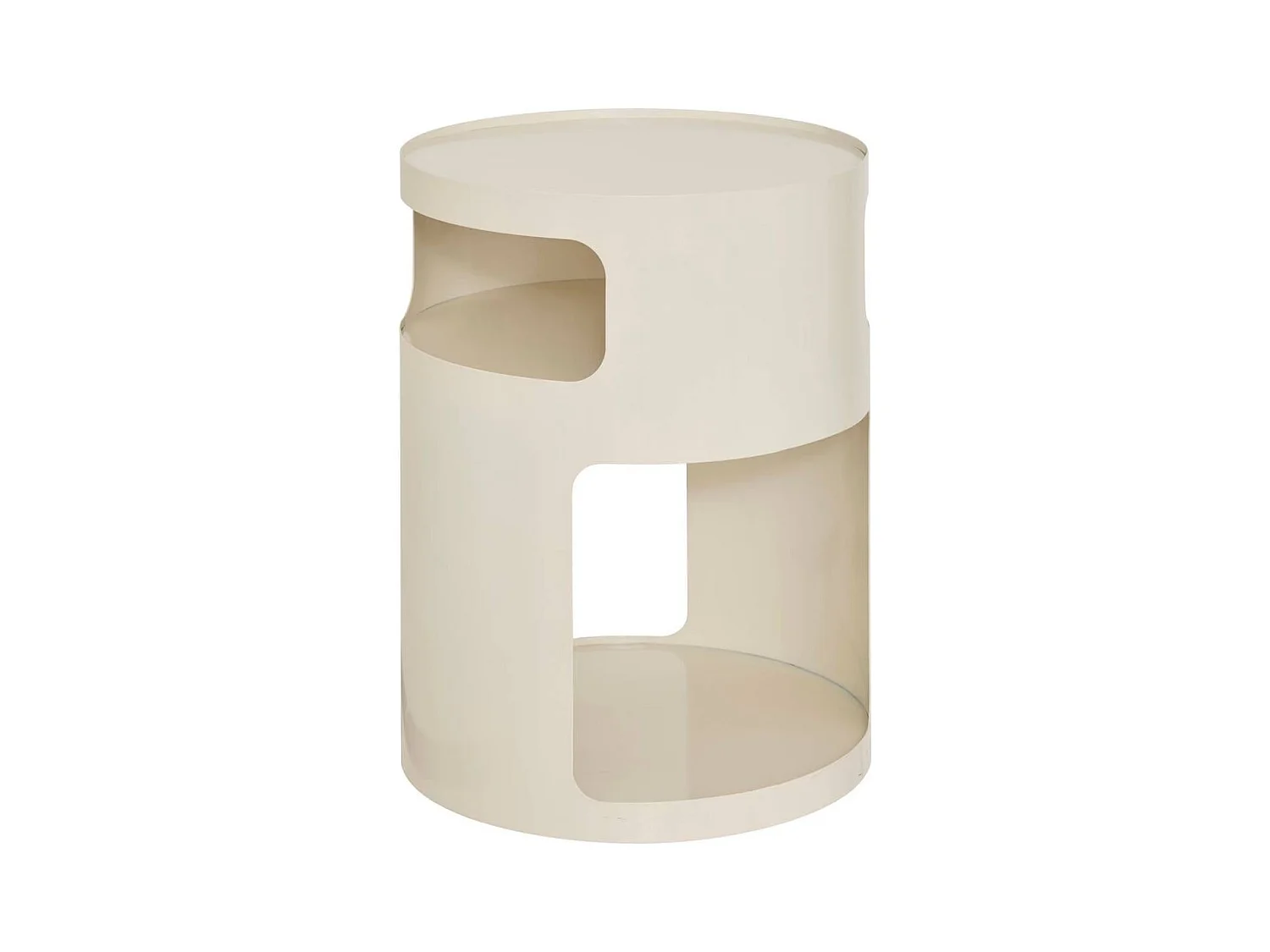 Table d'appoint, table basse ronde en acier blanc- Diamètre 32,5 x Hauteur 45 cm