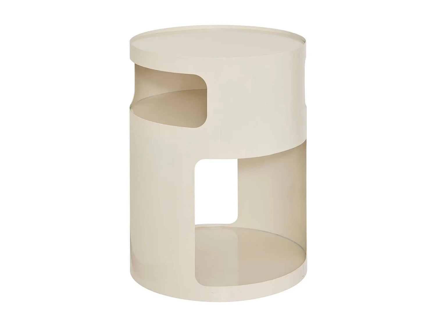 Table d'appoint, table basse ronde en acier blanc- Diamètre 32,5 x Hauteur 45 cm