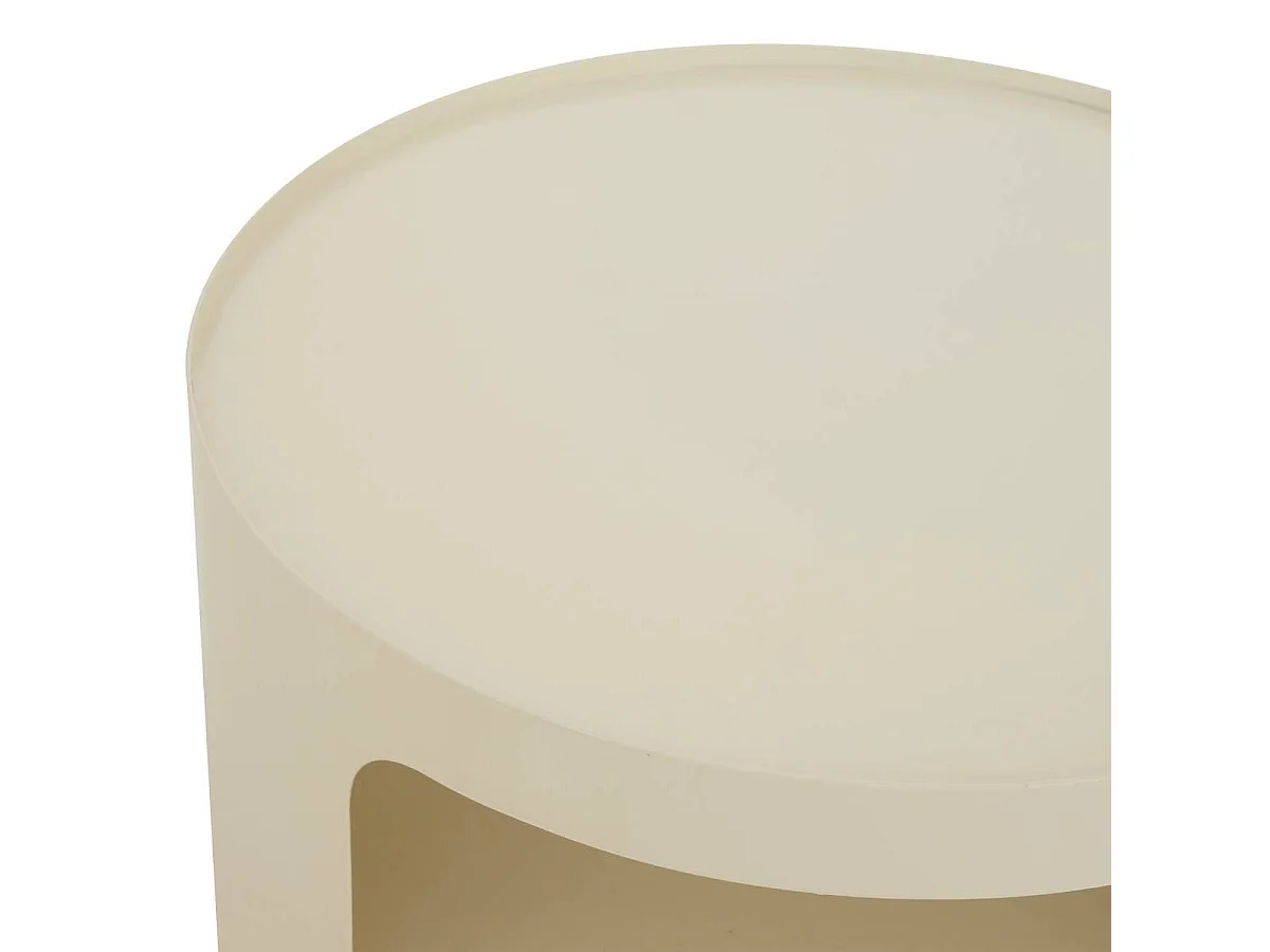 Table d'appoint, table basse ronde en acier blanc- Diamètre 32,5 x Hauteur 45 cm