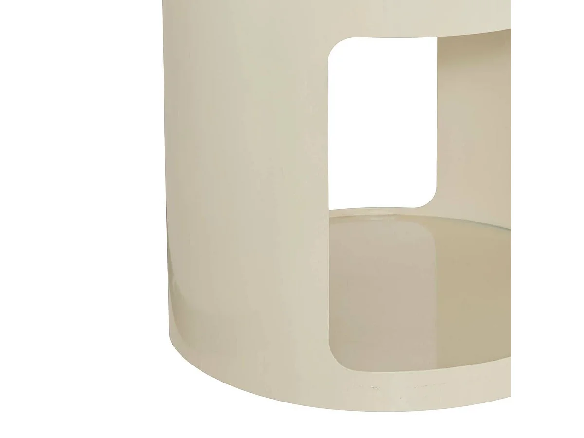 Table d'appoint, table basse ronde en acier blanc- Diamètre 32,5 x Hauteur 45 cm