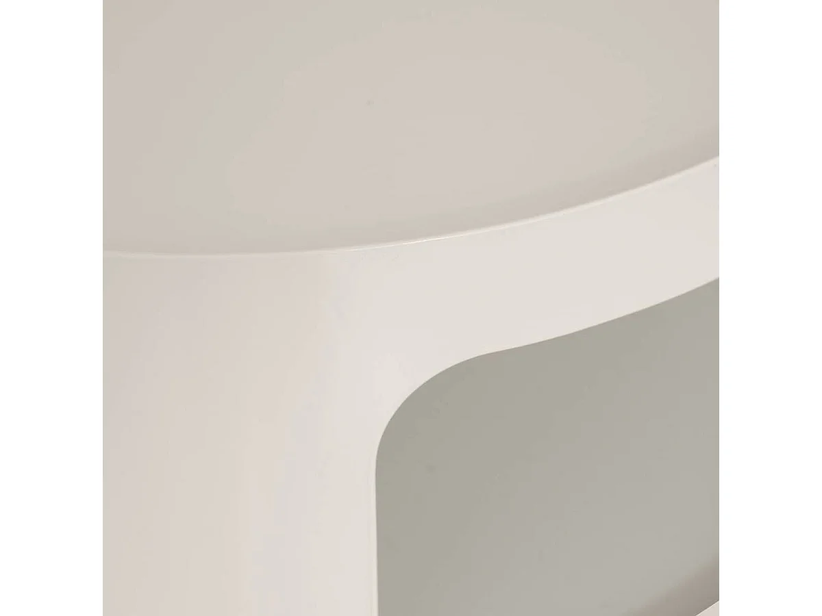 Table d'appoint, table basse ronde en acier blanc- Diamètre 32,5 x Hauteur 45 cm