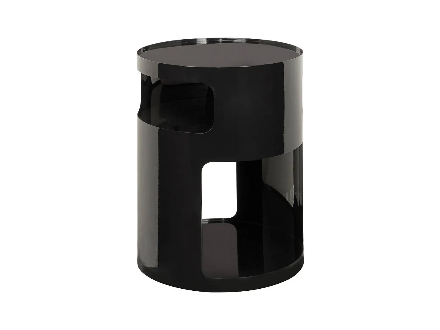 Table d'appoint, table basse ronde en acier Noir- Diamètre 32,5 x Hauteur 45 cm