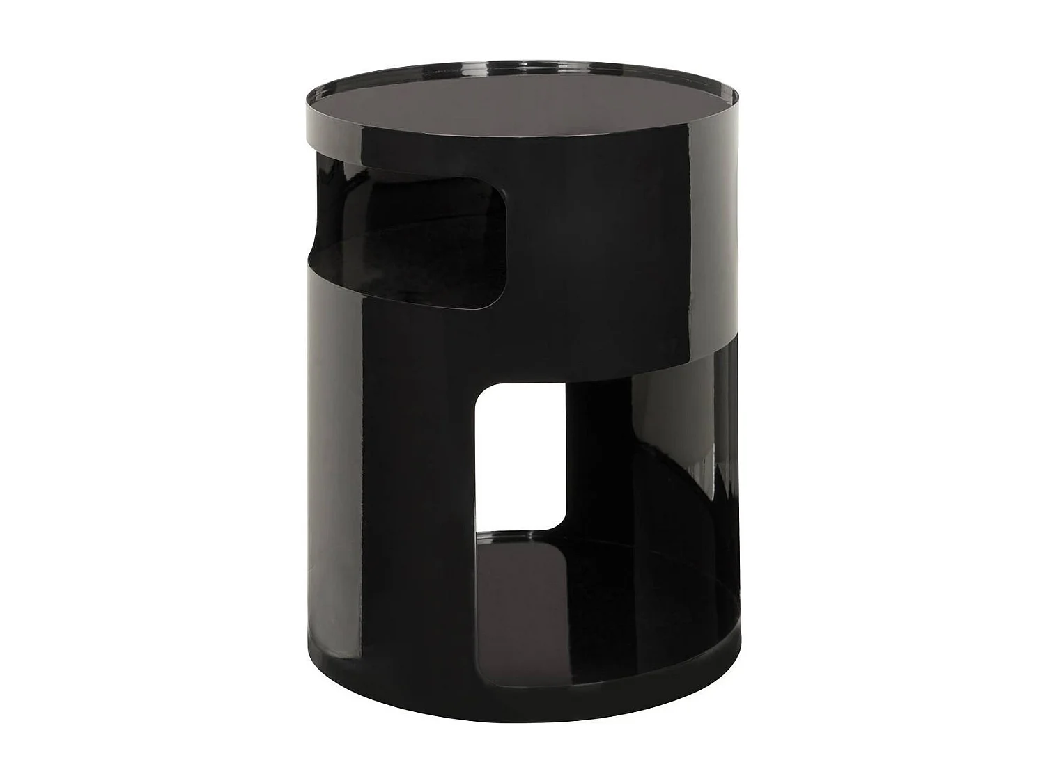 Table d'appoint, table basse ronde en acier Noir- Diamètre 32,5 x Hauteur 45 cm