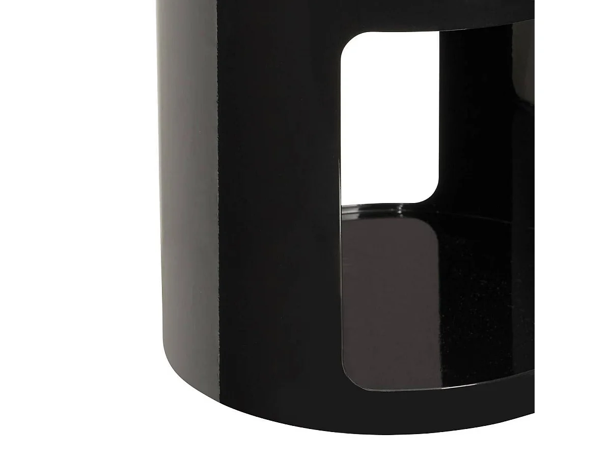 Table d'appoint, table basse ronde en acier Noir- Diamètre 32,5 x Hauteur 45 cm