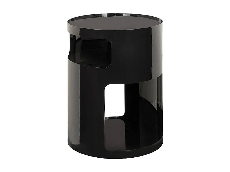 Table d'appoint, table basse ronde en acier Noir- Diamètre 32,5 x Hauteur 45 cm