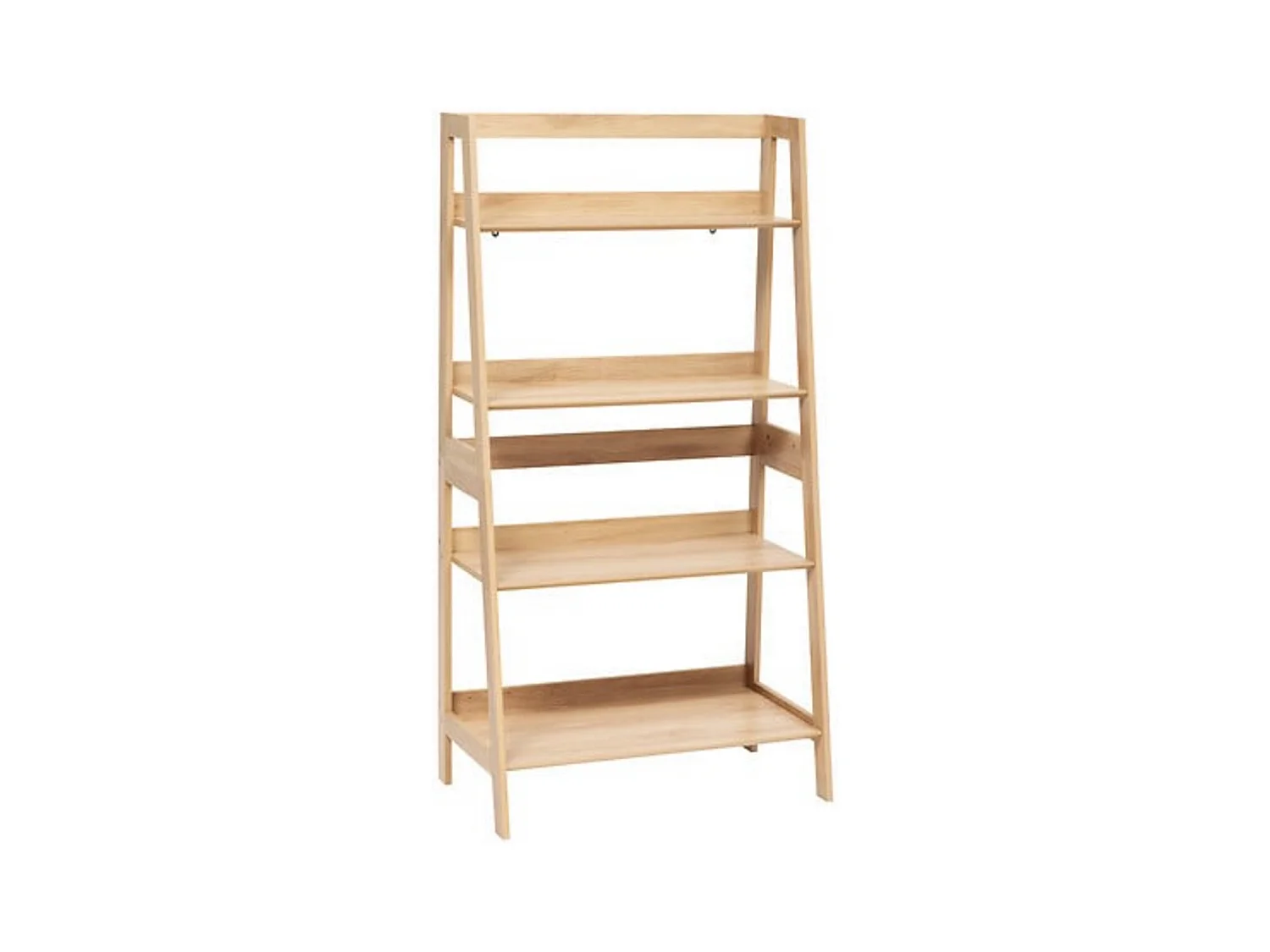 Etagère 4 niveaux coloris effet bois naturel - Longueur 76 x largeur 43 x Hauteur 146 cm