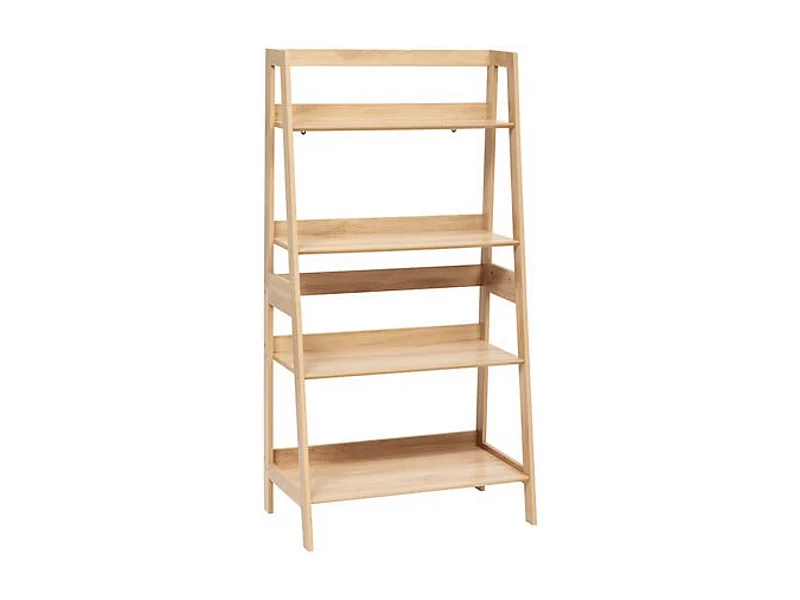 Etagère 4 niveaux coloris effet bois naturel - Longueur 76 x largeur 43 x Hauteur 146 cm