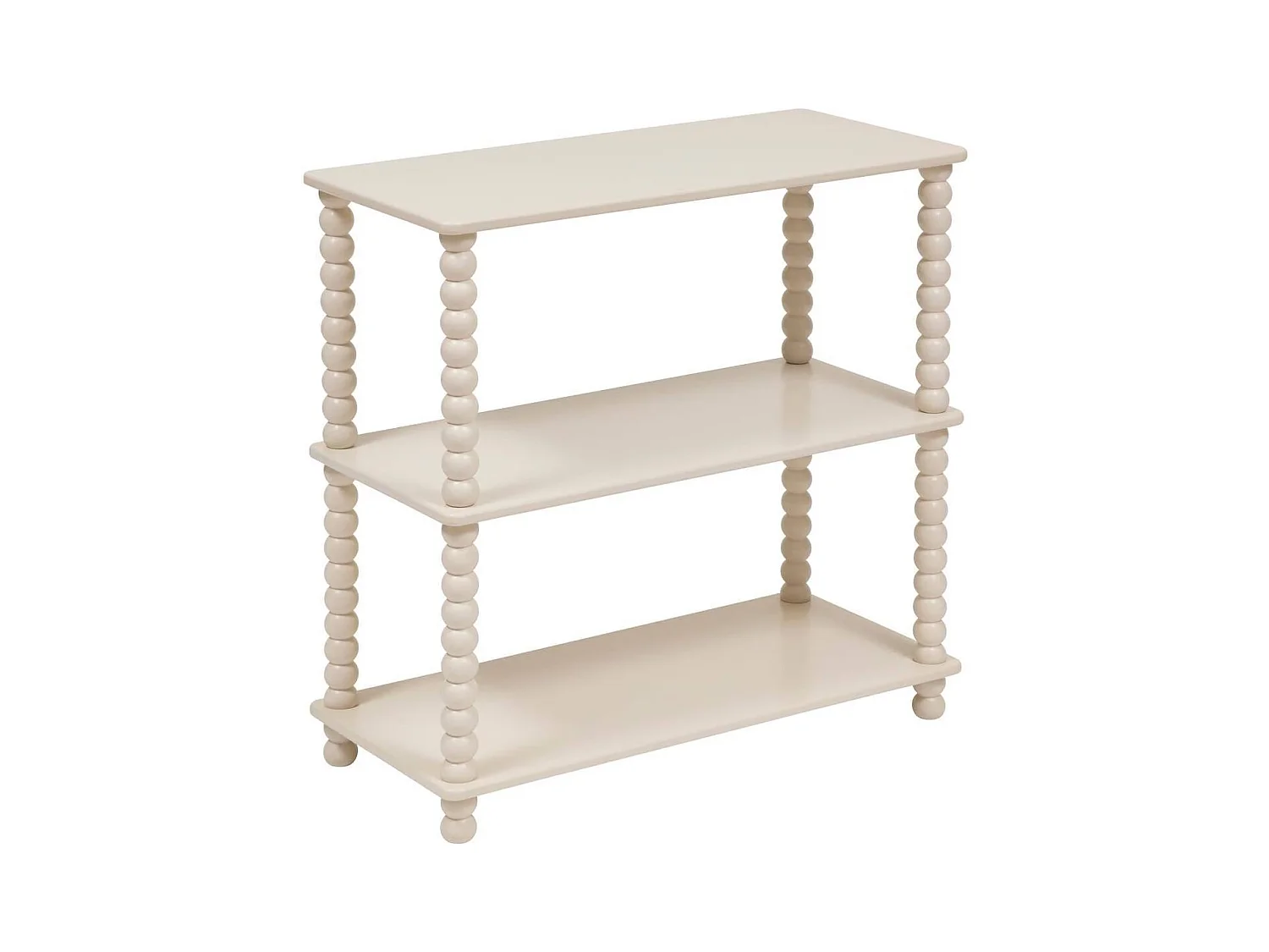 Etagère 3 niveaux avec pieds torsadés coloris ivoire - Longueur 75 x largeur 34 x Hauteur 75 cm