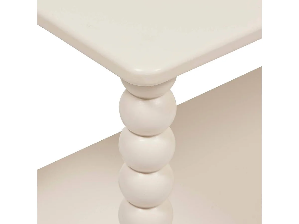 Etagère 3 niveaux avec pieds torsadés coloris ivoire - Longueur 75 x largeur 34 x Hauteur 75 cm