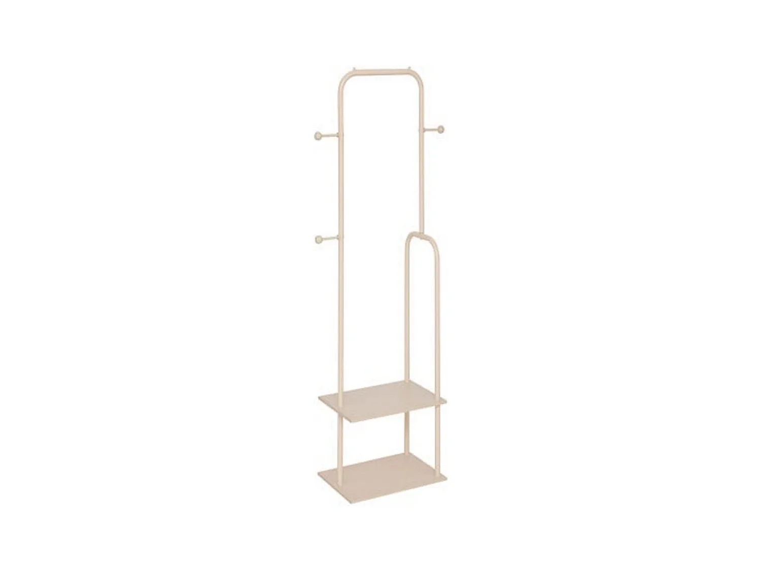 Portant à vêtements, 2 étagères, coloris argile - Longueur 45 x largeur 31 x Hauteur 164 cm