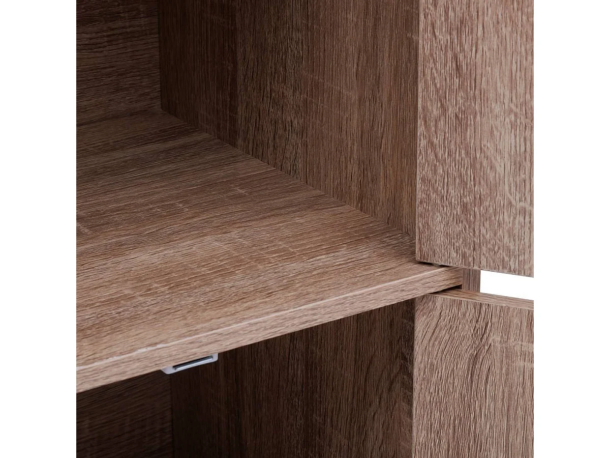 Etagère 4 cases meuble de rangement coloris effet bois clair - Longueur 67,5 x largeur 32 x Hauteur 67,5 cm