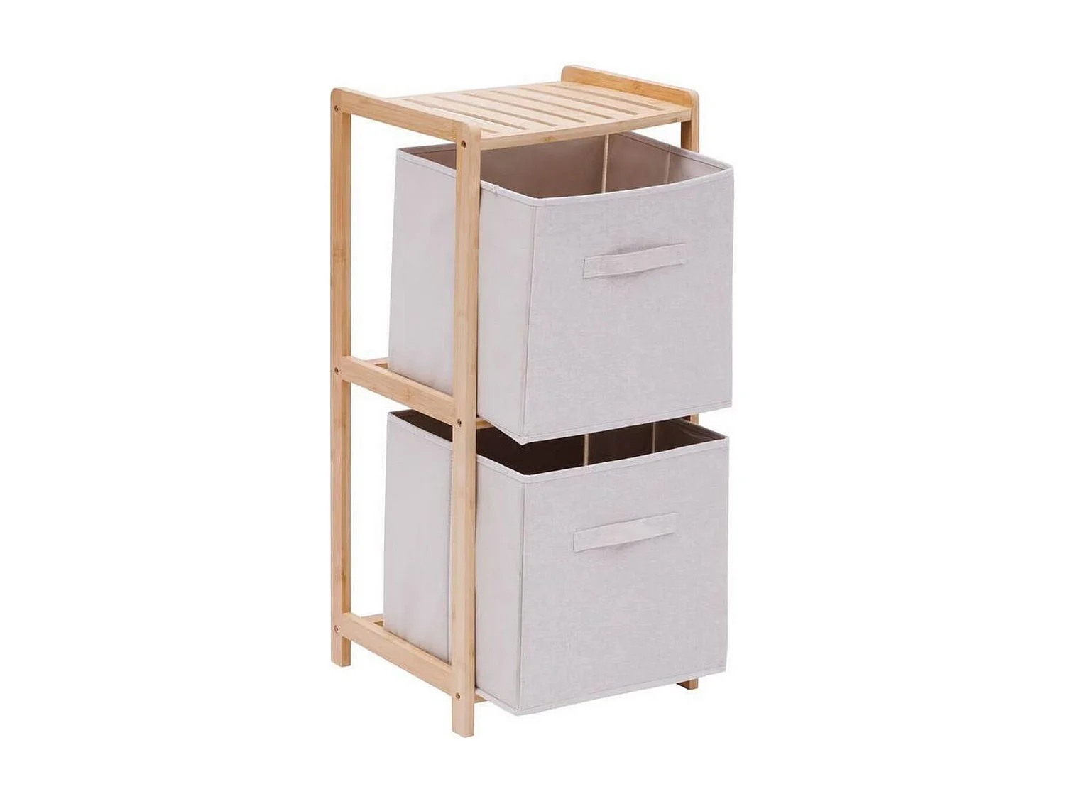 Etagère meuble de rangement avec 2 bacs - Longueur 34,7 x Profondeur 33 x Hauteur 77,5 cm