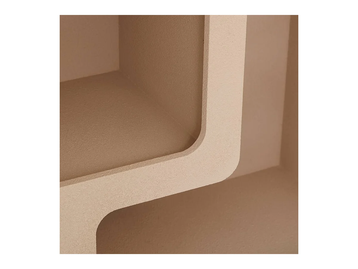 Etagère meuble de rangement 4 niches coloris Beige - Longueur 75 cm x Largeur 30 cm x Hauteur 85 cm