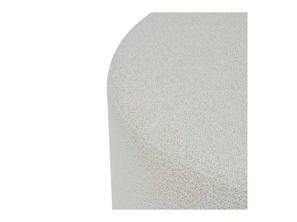 Pouf Large rembourée en tissu bouclette crème - Longueur 81 x Profondeur 81 x Hauteur 41,5 cm