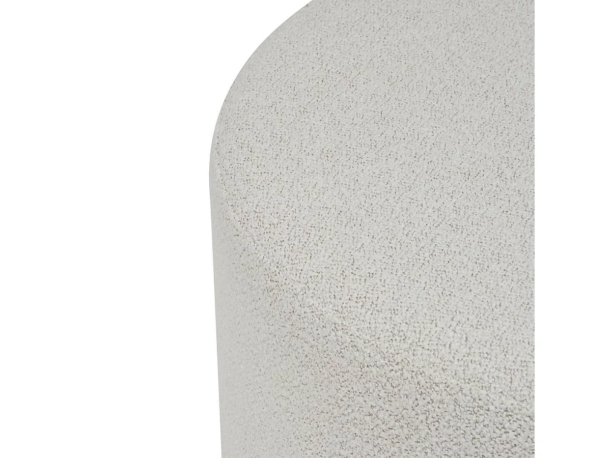 Pouf Large rembourée en tissu bouclette crème - Longueur 81 x Profondeur 81 x Hauteur 41,5 cm