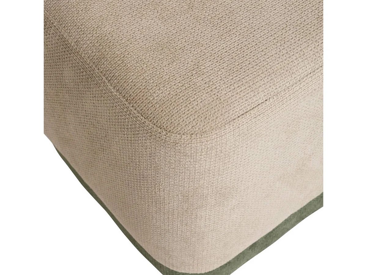 Lot de 2 Poufs carrés empilables coloris sable et vert - Longueur 41 x Profondeur 41 x Hauteur 42 cm