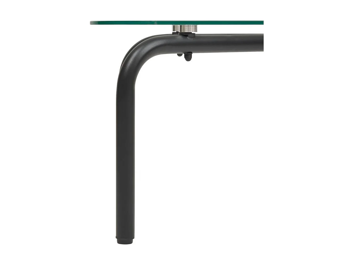 Table basse en verre transparent et pieds en métal noir - Longueur 110 x largeur 60 x Hauteur 44,5 cm