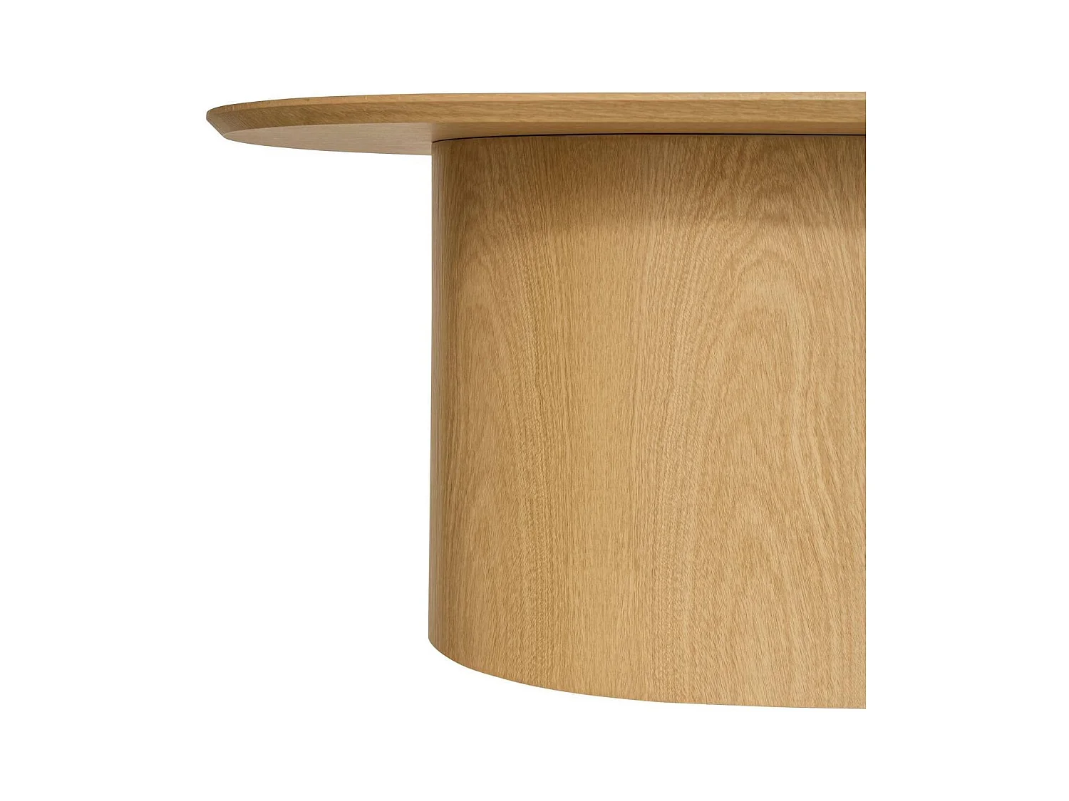 Table basse ovale coloris effet bois clair - Longueur 100 x largeur 70 x Hauteur 36,4 cm