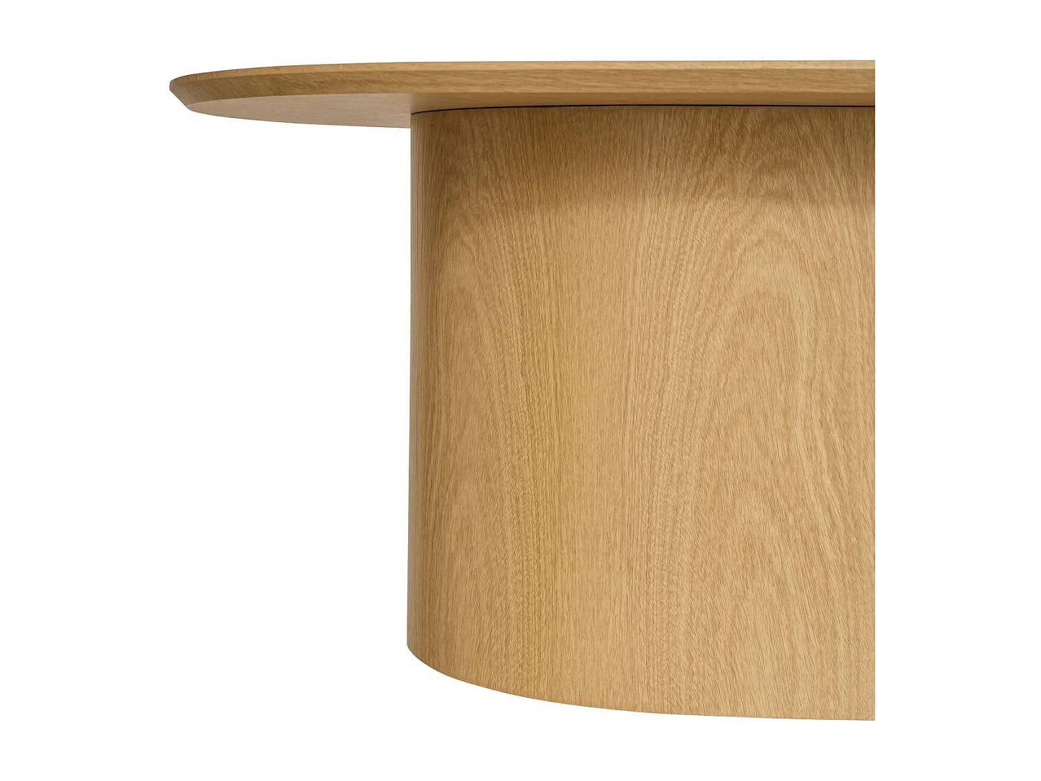 Table basse ovale coloris effet bois clair - Longueur 100 x largeur 70 x Hauteur 36,4 cm