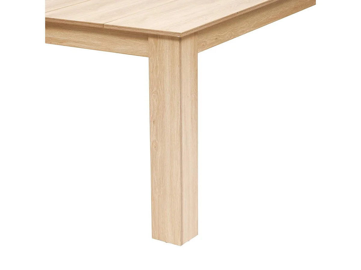 Table à manger 6 places coloris effet bois naturel - Longueur 140 x Profondeur 90 x Hauteur 75,5 cm