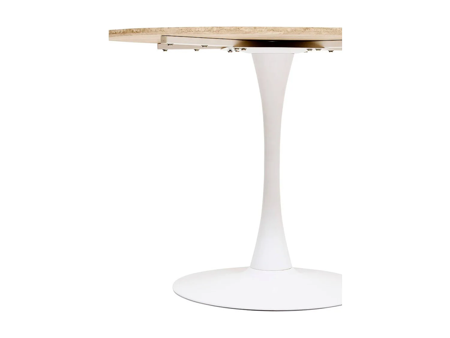 Table à manger ronde avec pieds en acier Blanc - Diamètre 102 x Hauteur 76 cm