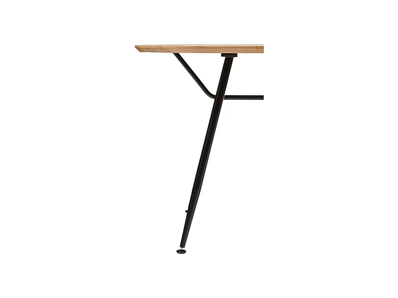 Table à manger ovale avec pieds en métal noir - Longueur 160 x largeur 90 x Hauteur 75 cm