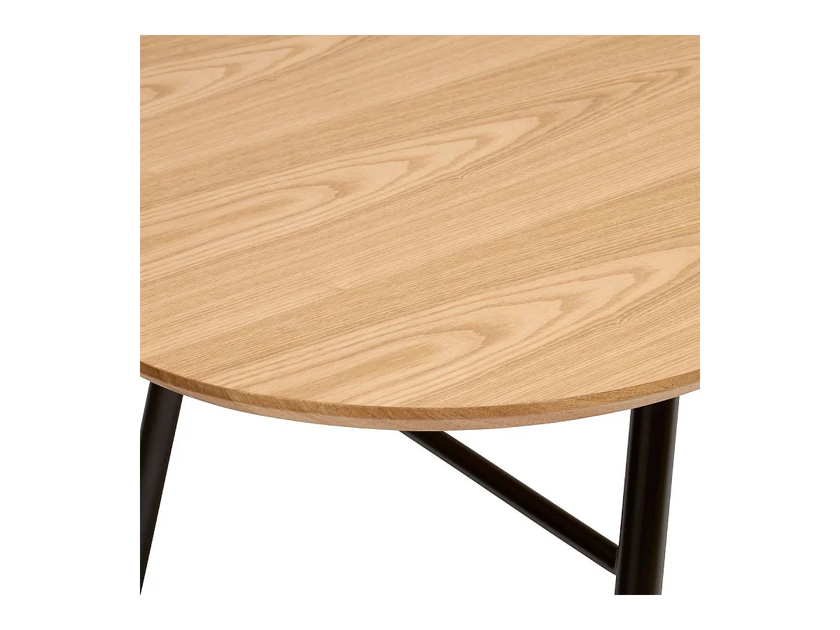 Table à manger ovale avec pieds en métal noir - Longueur 160 x largeur 90 x Hauteur 75 cm