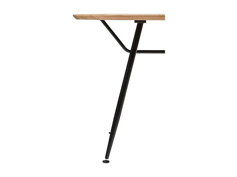 Table à manger ovale avec pieds en métal noir - Longueur 160 x largeur 90 x Hauteur 75 cm
