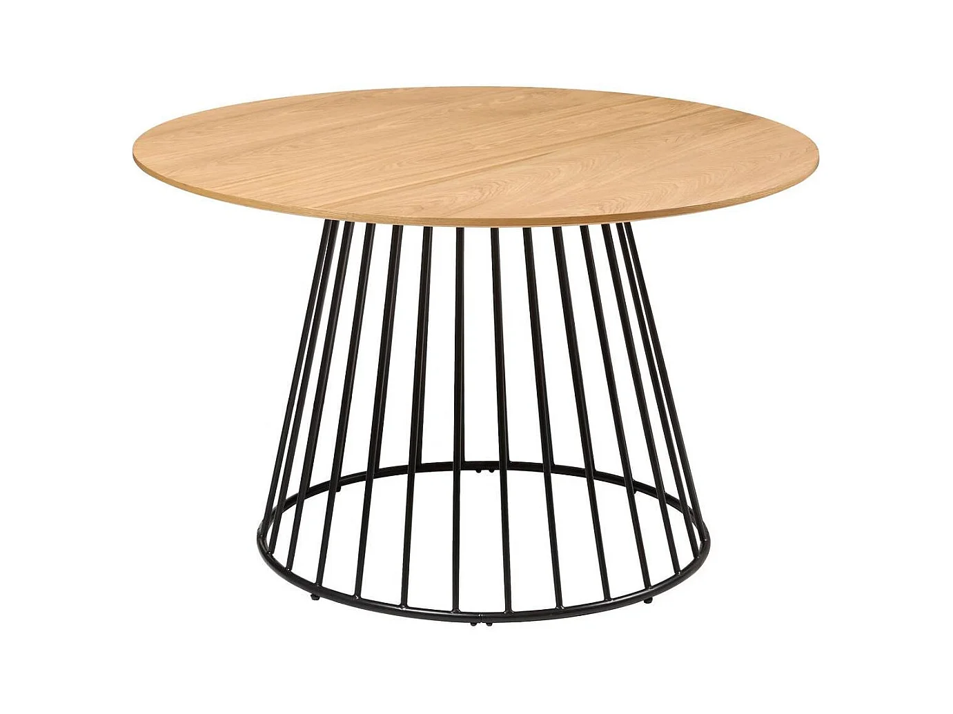 Table à manger ronde avec pieds en métal noir - Diamètre 120 x Hauteur 75 cm