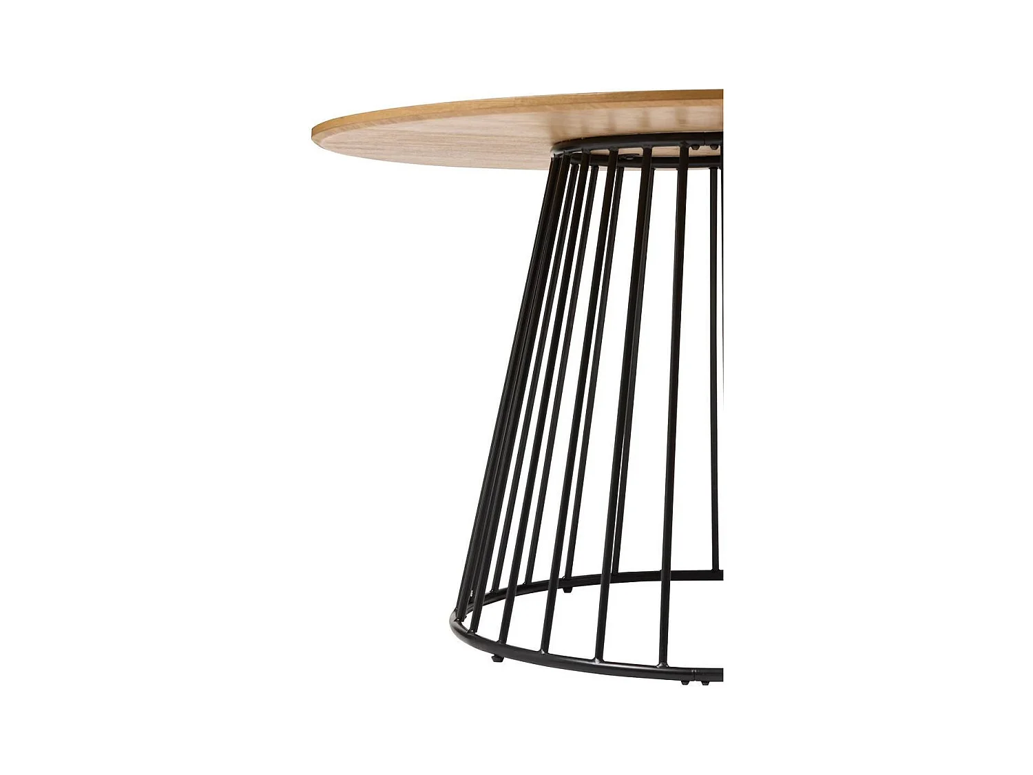 Table à manger ronde avec pieds en métal noir - Diamètre 120 x Hauteur 75 cm