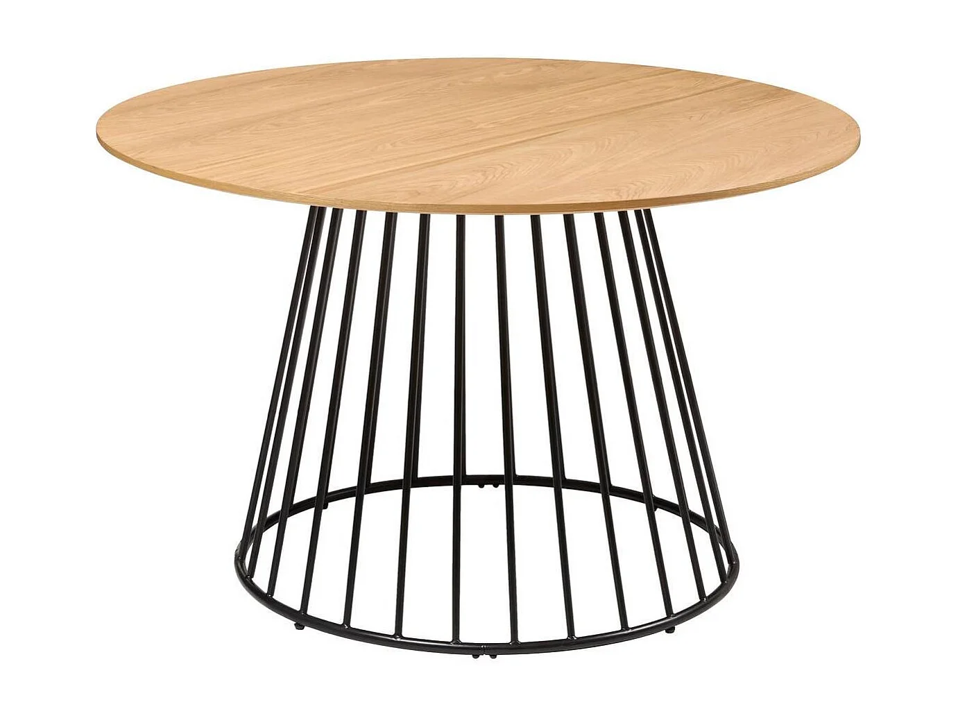 Table à manger ronde avec pieds en métal noir - Diamètre 120 x Hauteur 75 cm