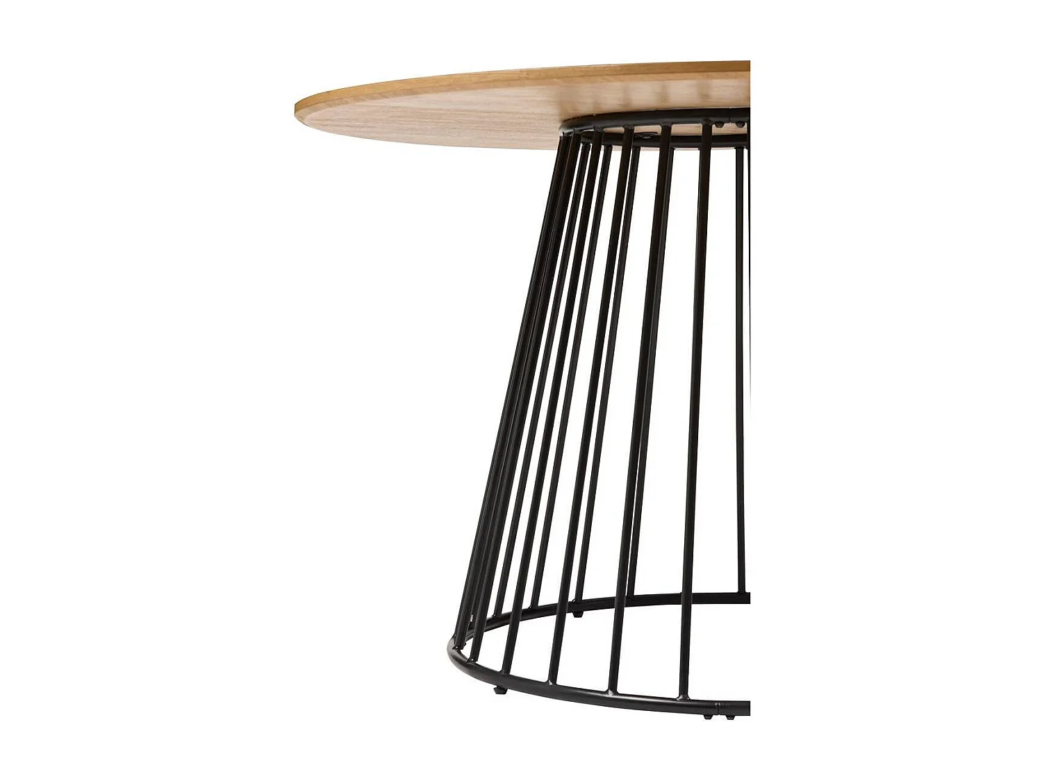 Table à manger ronde avec pieds en métal noir - Diamètre 120 x Hauteur 75 cm