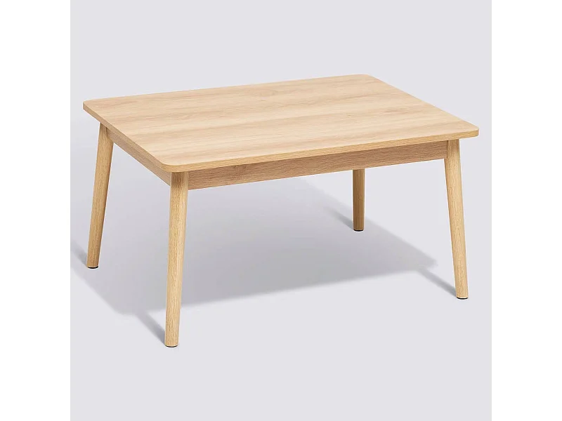 Table basse rectangulaire coloris effet bois naturel - Longueur 78 x largeur 58 x Hauteur 42 cm