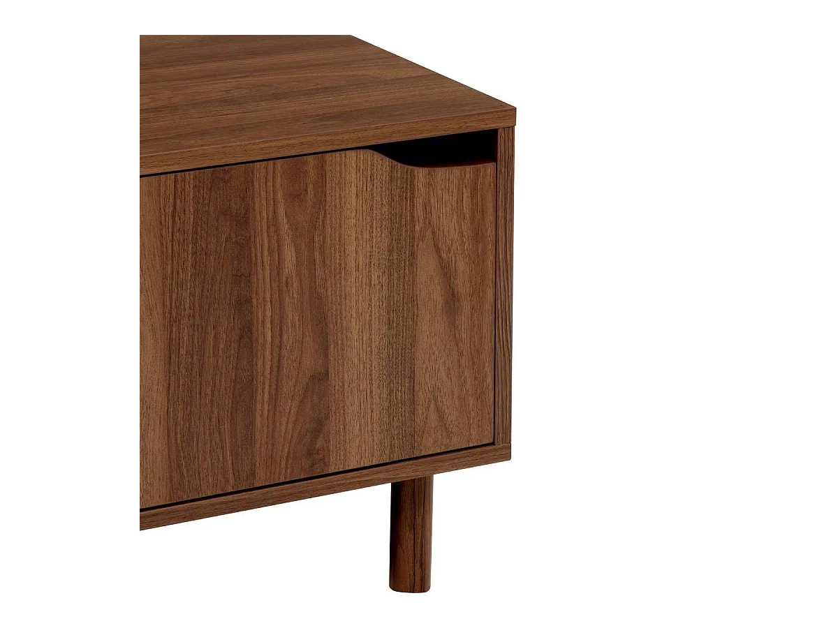 Table basse avec 2 niches rangement et portes coulissantes - Longueur 108 x Profondeur 60 x Hauteur 42 cm