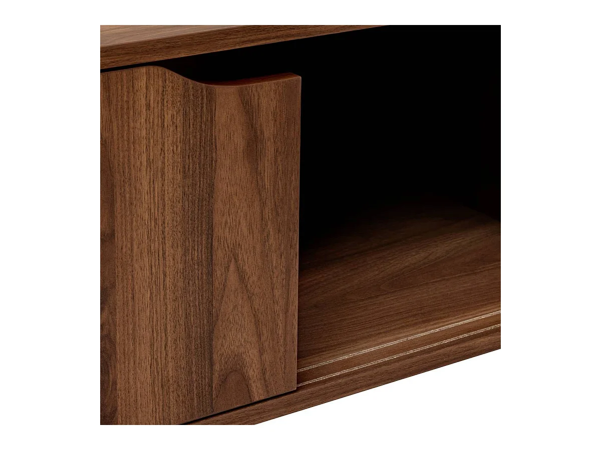 Table basse avec 2 niches rangement et portes coulissantes - Longueur 108 x Profondeur 60 x Hauteur 42 cm