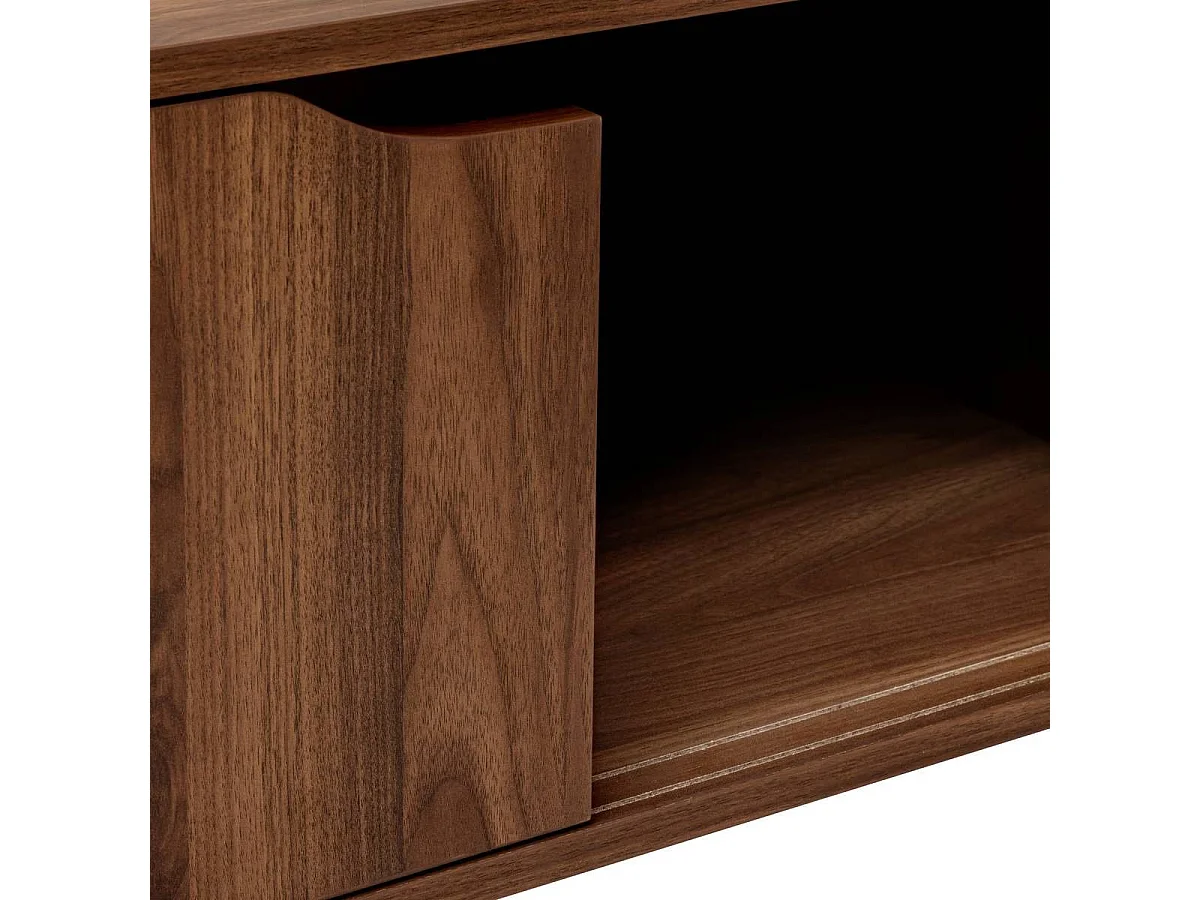 Table basse avec 2 niches rangement et portes coulissantes - Longueur 108 x Profondeur 60 x Hauteur 42 cm