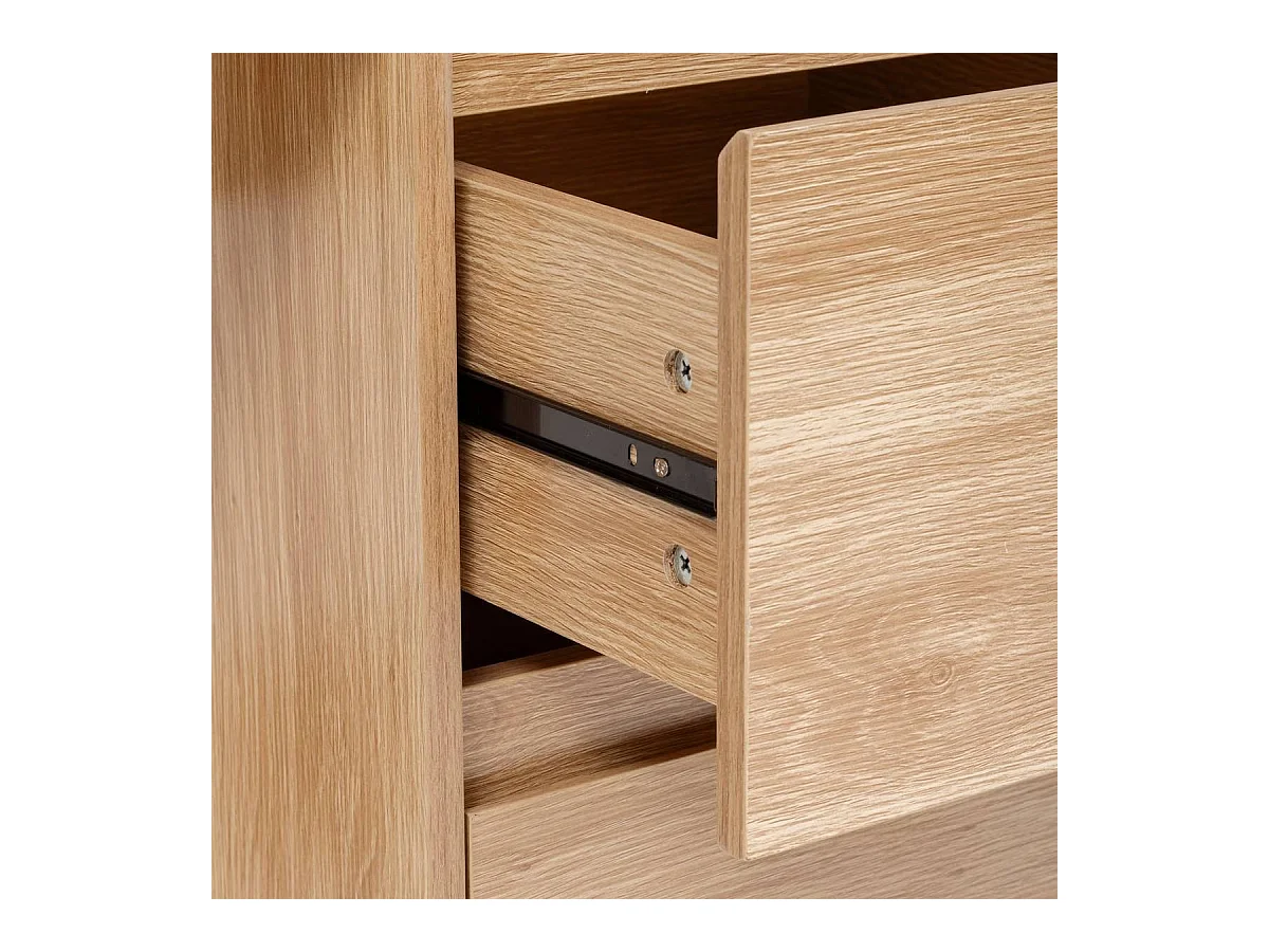 Bureau de 2 tiroirs coloris effet bois clair - Longueur 120 x Profondeur 48 x Hauteur 75 cm