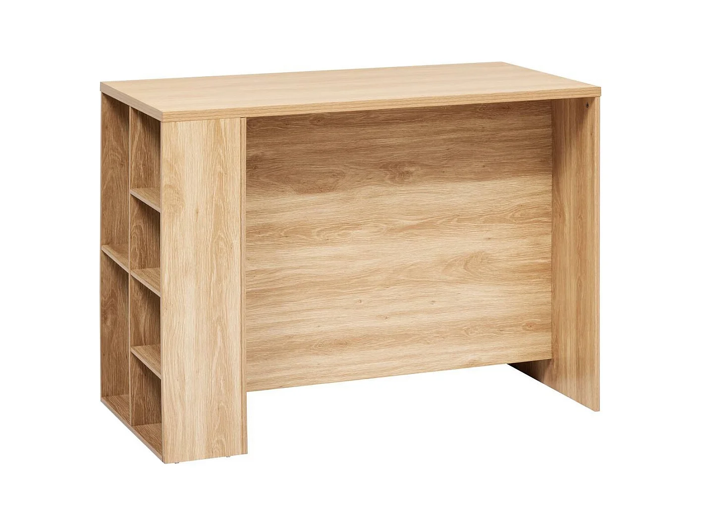 Ilot de cuisine central meuble de rangement 2 portes et 6 niches - Longueur 120 x largeur 60 x Hauteur 90 cm