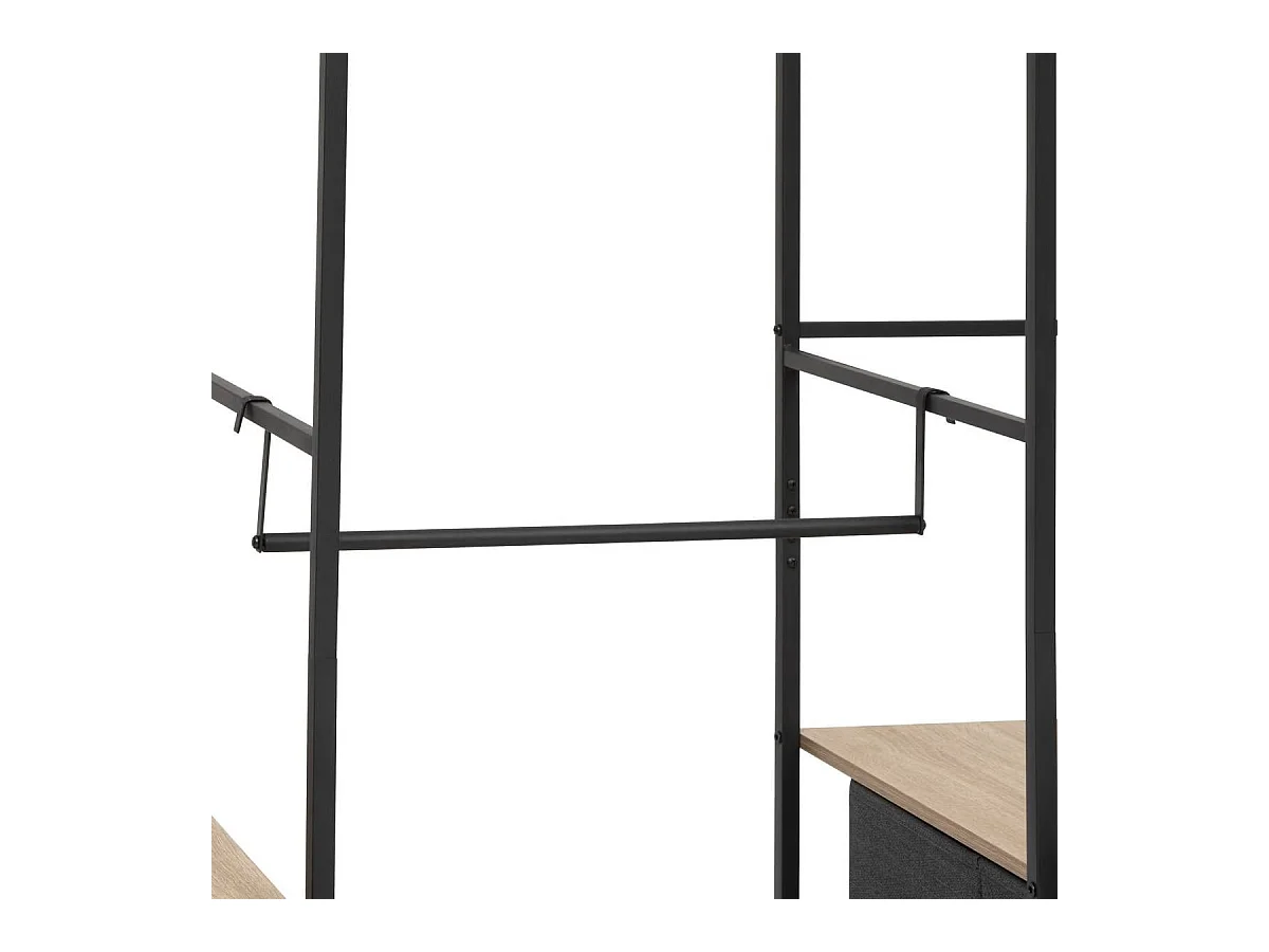 Penderie avec 2 étagères et 6 tiroirs Gris - Longueur 116 x Profondeur 40 x Hauteur 176 cm