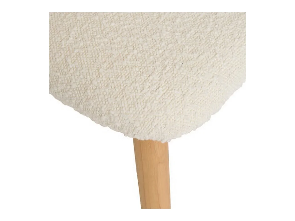 Lot de 2 chaises coloris blanc et structure en bois massif - Longueur 51 x Profondeur 56 x Hauteur 78 cm