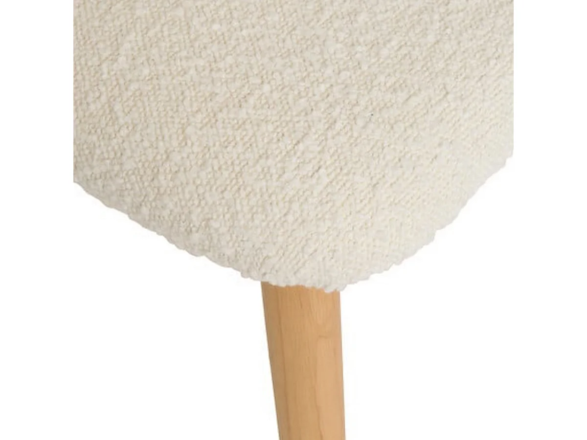 Lot de 2 chaises coloris blanc et structure en bois massif - Longueur 51 x Profondeur 56 x Hauteur 78 cm