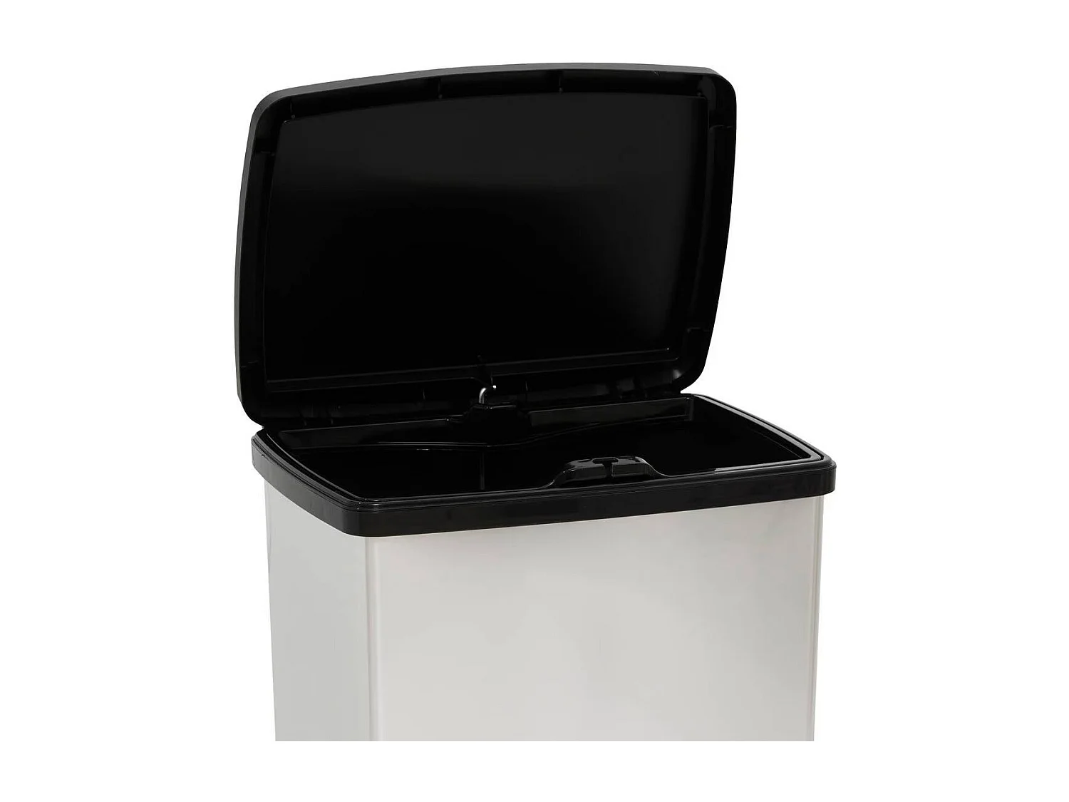 Poubelle avec ouverture à pédale capacité 50L coloris argent - Longueur 39 x largeur 28,8 x Hauteur 65,4 cm