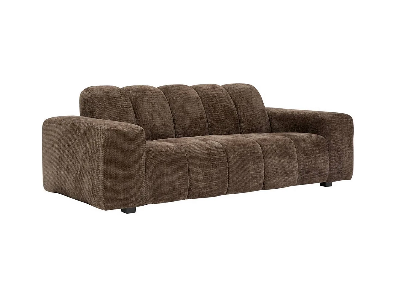 Canapé 3 places Sofa Fauteuil coloris marron - Longueur 212 x Profondeur 97 x Hauteur 76 cm