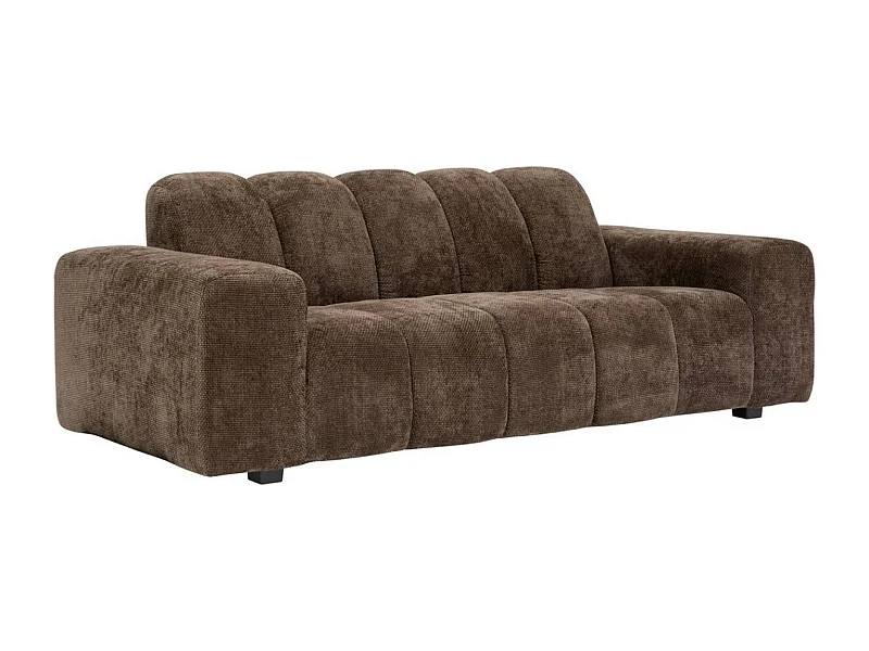Canapé 3 places Sofa Fauteuil coloris marron - Longueur 212 x Profondeur 97 x Hauteur 76 cm