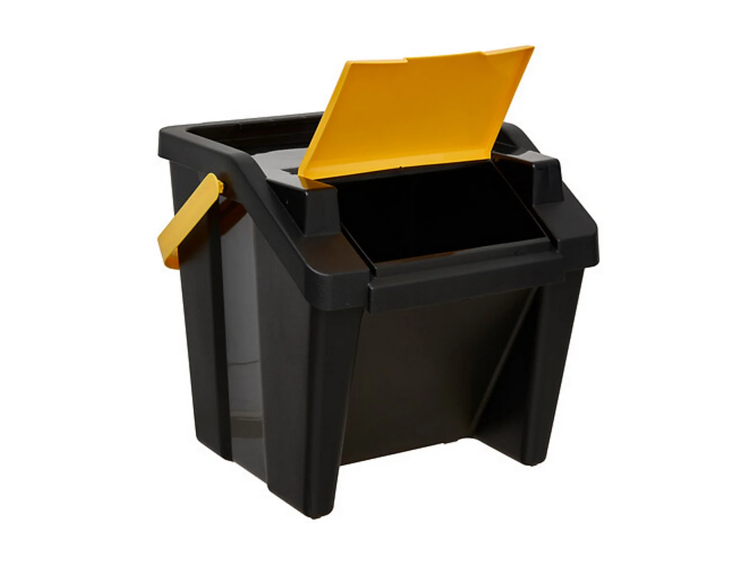 Lot de 3 poubelles de tri 3 Bacs empilables, capacité 30 l - Longueur 38,2 x Profondeur 37,6 x Hauteur 53 cm