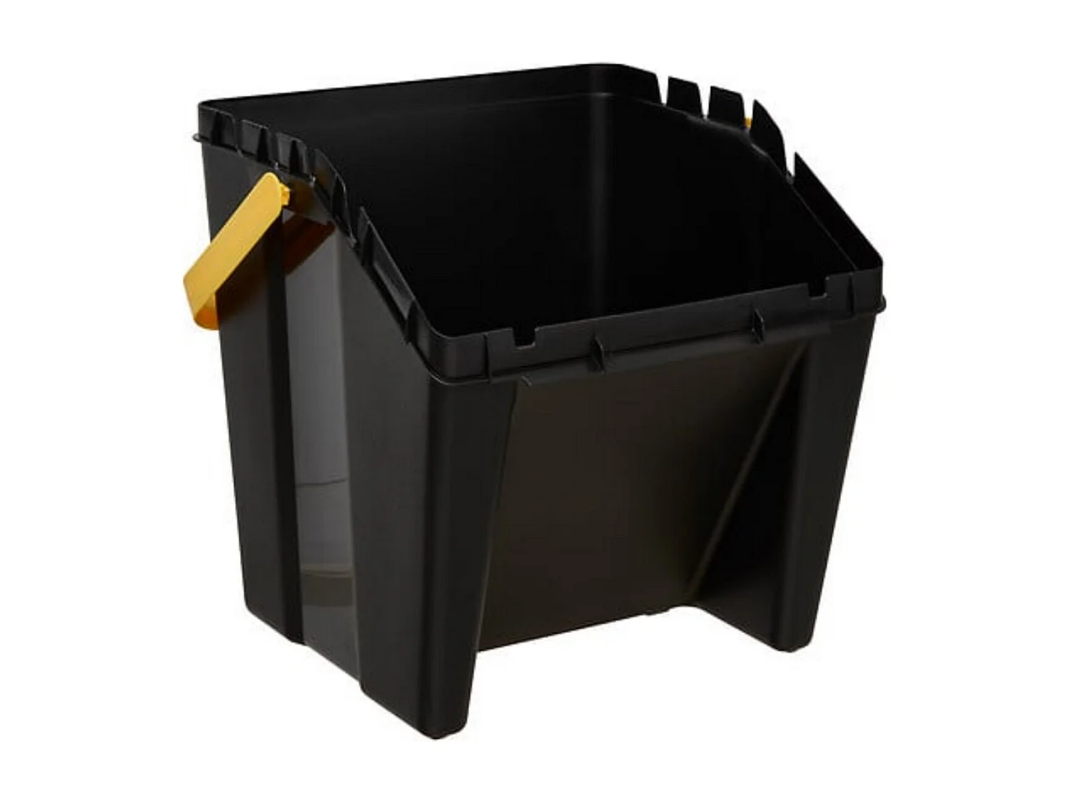 Lot de 3 poubelles de tri 3 Bacs empilables, capacité 30 l - Longueur 38,2 x Profondeur 37,6 x Hauteur 53 cm