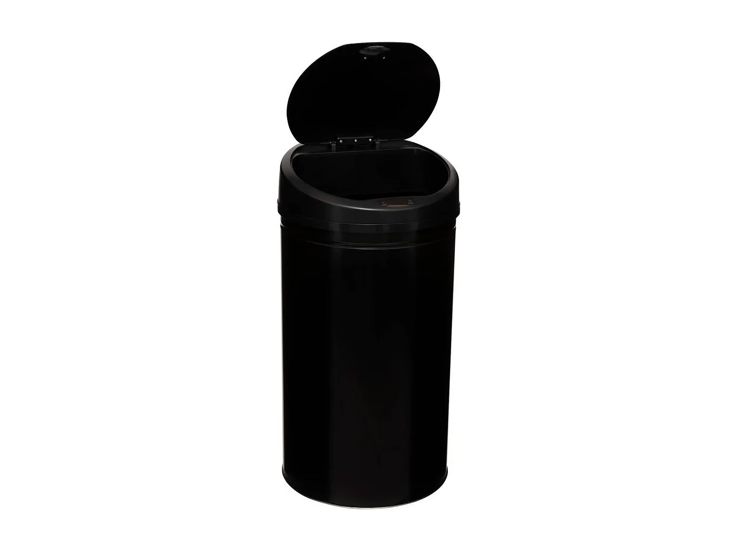 Poubelle automatique ronde, Détecteur infra-rouge + bouton, 40 l, Noir - Diamètre 32 x Hauteur 62 cm