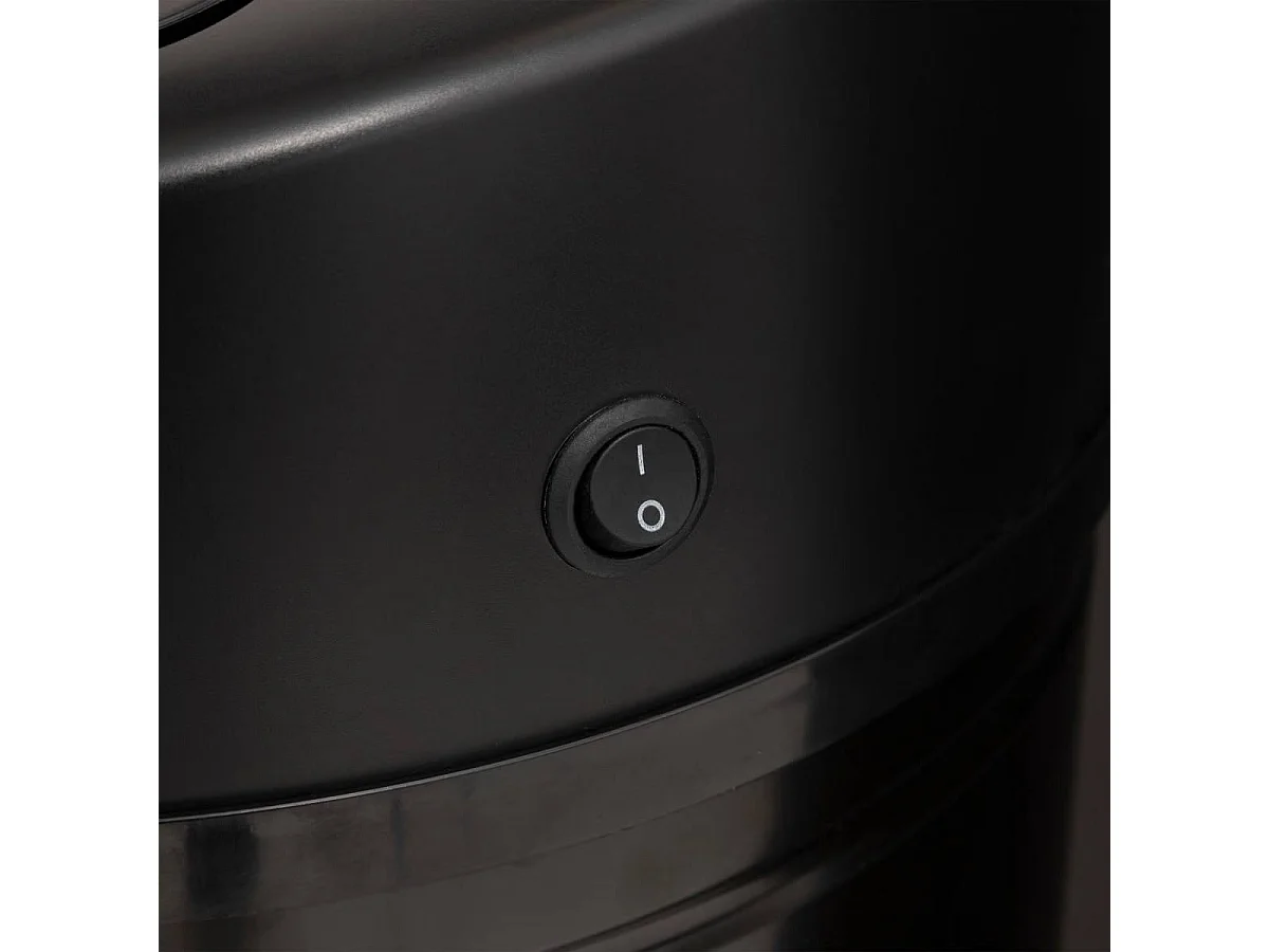 Poubelle automatique ronde, Détecteur infra-rouge + bouton, 40 l, Noir - Diamètre 32 x Hauteur 62 cm