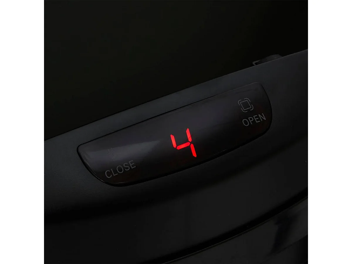 Poubelle automatique ronde, Détecteur infra-rouge + bouton, 40 l, Noir - Diamètre 32 x Hauteur 62 cm